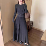 KANING Korean High-End Knitted Sweater Set 2026 Autumn Age Reduction Knitted Top Skirt Two-Piece