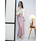 High-Rise Thin High-End Semi-Dress Girl Acetic And Vinegar-Sined Bread And Hips Long Dress 2025 Spring And Summer Hanging Skirt