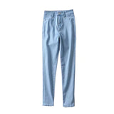 Spring And Autumn Elastic Jeans Small Foot Pants Pencil Pants Hips Lanky Trousers