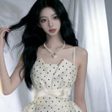 Girls Storm Bow Hanging Dress Female Summer Temperament Waist High-End Banquet Princess Skirt Skirt
