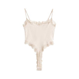 Summer Design Lace Low-Breasted Slinging Women Pure Lusty Style Sexy Slimming Short Top