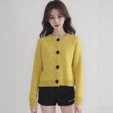 KANING French Round-Neck Short Knitted Cardigan Women 2026 Autumn New Design Button Sweater Short Coat