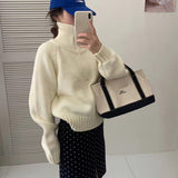 KANING Half-High Collar Half Zipper Red Sweater 2026 Autumn And Winter New Design Sense Loose Knitted Shirt