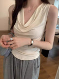 Ins Pure Hottie Sexy Sleeveless Collar Vest T-Shirt Girl Summer New Sweet Hot Shirt