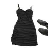 Purely Sexual Wrinkled A-B-Packed Hip Dress Girl Summer 2025 Korean Version Of The Sling Sling Vest Babes Dress