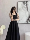 Summer Dress 2025 New French Temperament Dress Dress Women's Waist Thin Tea Break Skirt Hepburn Style Small Black Dress