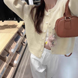 KANING Gentle Wind Candy Color Knitted Cardigan Women 2026 Autumn New Soft Slim Blouse Outside
