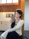 French Small Fragrant Lace Lace Slim Design Women V Autumn And Winter Pure Lust Wind Thin Repair Body
