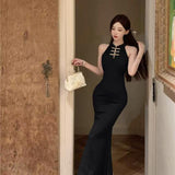 National Style New Chinese Style Improved Cheongsam Dress Temperament Famous Feeling Body-Body-Bend-Up Fishtail Dress Dress Summer