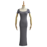 Pure-Want Summer Collar Short-Sleeved Dress Low Breast Sexy Pocket Over The Knee Dress