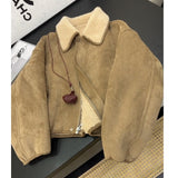 Fur One Skin Lamb Wool Coat Woman 2025 Autumn And Winter New Small Retro High-End Feel Lamb Velvet