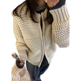 KANING Vintage Heavy-Knit Sweater Coat Women 2026 Autumn And Winter Loose Thick Zipper Knitted Open Shirt