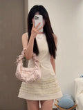 Sleeveless Apricot Dress Women 2026 Summer New Small Temperament Straight Vest A Word Skirt High Sense