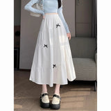 Small Three-Dimensional Bow Splicing Half-Dress Girl Spring And Autumn Elegant Girl Wind Tight Waist A-Shaped Dress