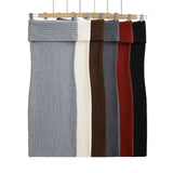 Temperament Gray Side Low-Waisted Woven Ass Skirt Simple Street Slimming Leisure Half Body Skirt Spring