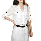 White Design Shirt Women's Summer New Casual Shirt Coat Loose Thin Top