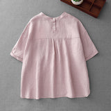 Real Shooting 2026 Summer New Cotton Spousted Simple Good-Looking Series Short-Sleeved Shirt Loose Thin Cotton Linen