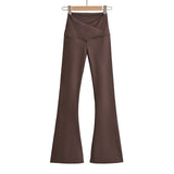 22366 New Winter Women's Wear Hair V Waist-Up Yoga Pants Casual Flared Trousers Women's Style