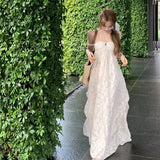 Seaside Resort Beach Bare Back Hanging Neck Dress Women Spring And Summer New With Chest Pads Pure Desire To Hang In The Air Skirt