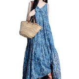 Super Nice And Beautiful Broken Flowers V Collar Dress Dress New Fresh Holiday Wind Sling Dress Summer