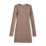 Spice Girls Autumn And Winter Thick Collar Long-Sleeved Bag Hip Dress Tector Tidal Zipper Opening Design Sexy Ass Skirt
