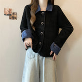 KANING Can't Afford The Ball Of Imitation Hairs, Knitted Coat 2026 Autumn New Small Smell Style Short Cardigan Top