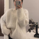 2025 Autumn And Winter New Thick Imitation Stinger Sweater Women Loose Languid Knitted Shirt