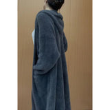 KANING Lazy Wind Long Imitation Of Stingy Autumn Coat Women 2026 New Mare Hair Knitted Sweater Opener