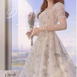 Summer Tea Break French Ink Painting To Collect Thin Temperament Lady White Chiffon Dress Women's Clothing Mall The Same