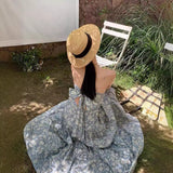 French Word Shoulder Sexy Bareback Bow Sling Skirt Girl Crumb Dress Seaside Beach Dress