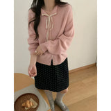 KANING Korean Lace Collar Sweater Small Coat Girl Autumn New Solid Color Soft Knitted Open Shirt