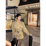High-End Windwear Coat Women's Autumn New Women's Kaqi English Wind Small Man To Collect Waist Short Coat Tide