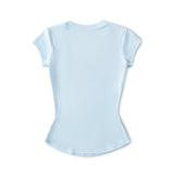 Pure Breeze Summer Cool U Collar Short-Sleeved T-Shirt Thening Waist Thin Bottom Half-Sleeved Top Sexy Comfortable