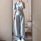 Sports Suit Women's Summer New Korean Version Of Loose Thin Fashion Salt Set With Short-Sleeved Trousers Casual Two-Piece Set
