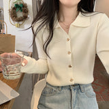 KANING Temperament Polo Collar With The Bottom Of The Knitted Women's 2026 Autumn And Winter New Design Sense Sweater