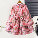 Gentle Temperament Female Dress Flowing Feeling Printed Dress Large Size Loose Dress
