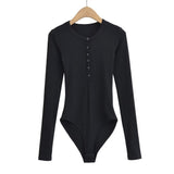 Hottie Wind Round Collar Button-Up T-Shirted Women's Summer Intrusion With Long-Sleeved T-Shirt