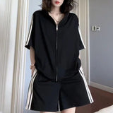 Large-Size Fat MM Sports Suit Women's Summer 2025 New Loose Design Sense Age-Sensitive Fashion Casual Two Sets Of Women
