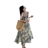 French Super Fairy Bohemian Sling Dress Women's Summer 2025 Unique Beautiful Big Look Long Dress