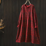 Medium-Long Crushed Flower Knitted Dress Women 2026 Autumn And Winter New Retro Cotton Silk Giant Good-Looking Early Autumn Sweater Skirt