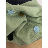 KANING Milk Green Gentle Wind High-End Knitted Cardigan Women 2026 Autumn And Winter New Small Sweater