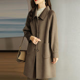 Mao This Coat Woman 2025 Autumn And Winter New Small Man Thick Korean Version Of The Long-Term Coat