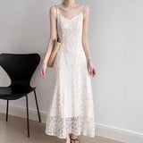 French Apricot-Coled Dress Women's Summer 2026 New High-End Temperament Lace Heavy Industrial Dress