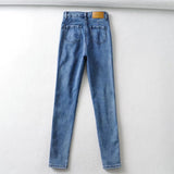 Spring And Autumn Elastic Jeans Small Foot Pants Pencil Pants Hips Lanky Trousers