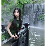New Chinese-Style Improved Cheongsam Femininity Vintage Short-Sleeved Dress In 2025