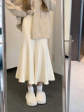 Autumn And Winter New Gentle Wind High Waist Temperament Knitted Half Dress Woman Thin A Word Fishtail Half Skirt