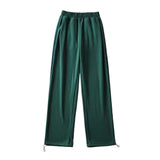 12 Color Loose Casual Foot Pants Women's Trousers Chic Dredging Sweatpants Straight Draw Rope Broad Leg Trousers Drag Floor Pants