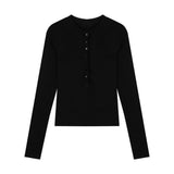 Spice Girls Slim Elastic Long Sleeves Shoulder T-Shirt Girls Spring And Autumn Sexy Body Bottoming Shirt Tight Thin Top