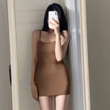 Hottie Pure Sexy Sling Dress Women Summer New Wearing Open Back Design Tight-Up Dress