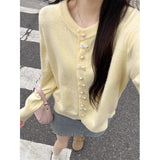 KANING Korean Version Of Sweet Ultra-Gentle Knitted Cardigan Women 2026 Early Spring New Solid-Colored Loose Sweater Jacket